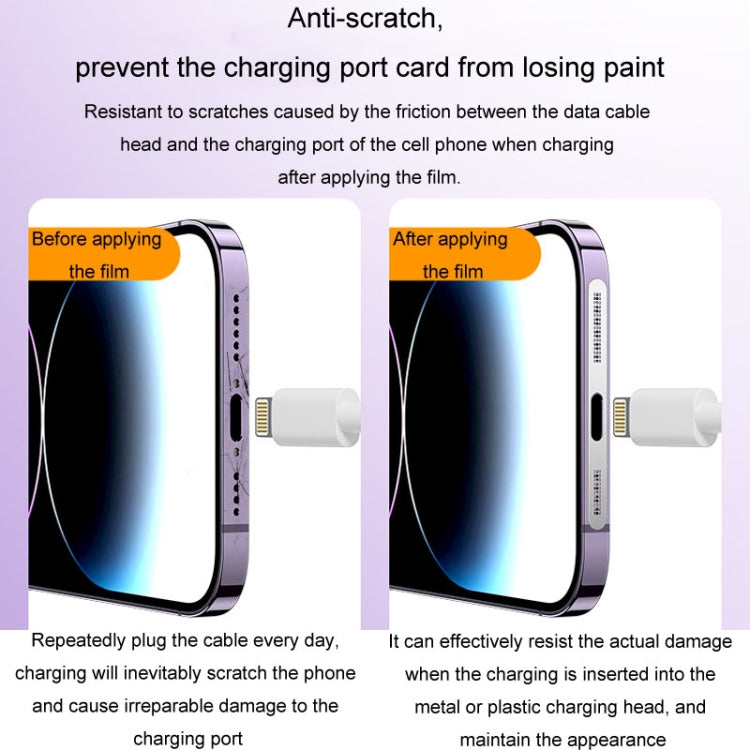 2pcs /Set For IPhone 12 / 13 / 14 / 15 Series Speaker Plating Metal Dust-Proof Mesh Charging Port Protective Film Dust Sticker