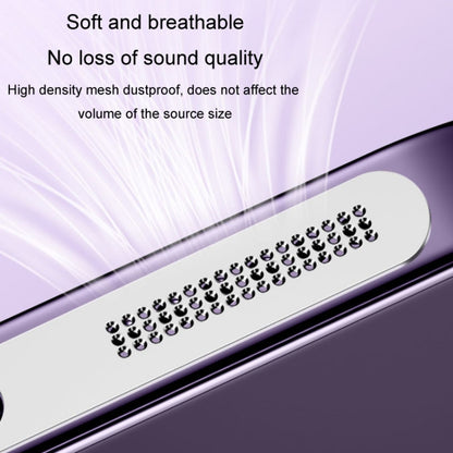 2pcs /Set For IPhone 12 / 13 / 14 / 15 Series Speaker Plating Metal Dust-Proof Mesh Charging Port Protective Film Dust Sticker