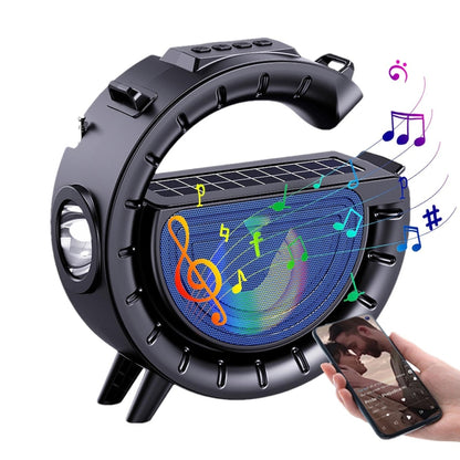 DV-800 G-shaped Colorful Atmosphere Light Flashlight Solar Wireless Bluetooth Speaker