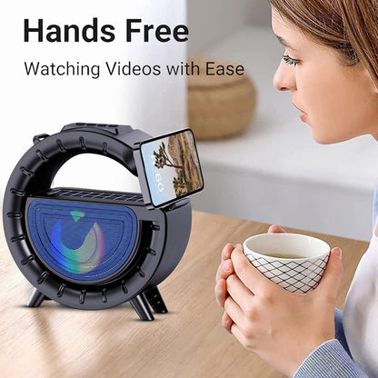 DV-800 G-shaped Colorful Atmosphere Light Flashlight Solar Wireless Bluetooth Speaker