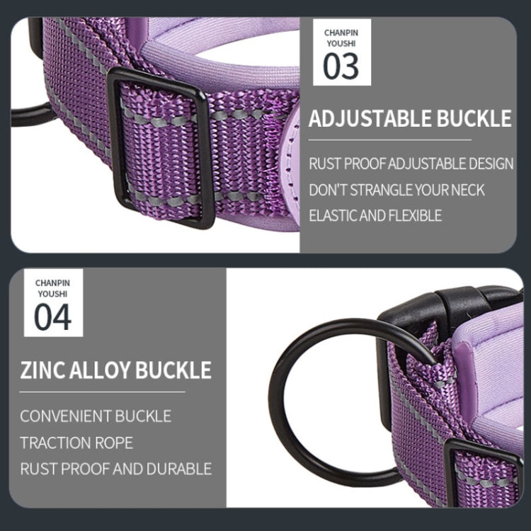 For AirTag Tracker Dog Collar Neoprene Lining Reflective Pet Collar