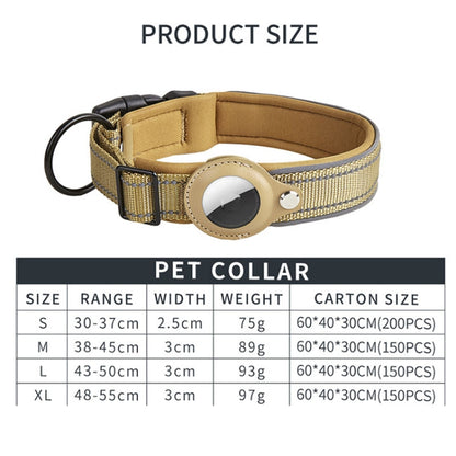 For AirTag Tracker Dog Collar Neoprene Lining Reflective Pet Collar