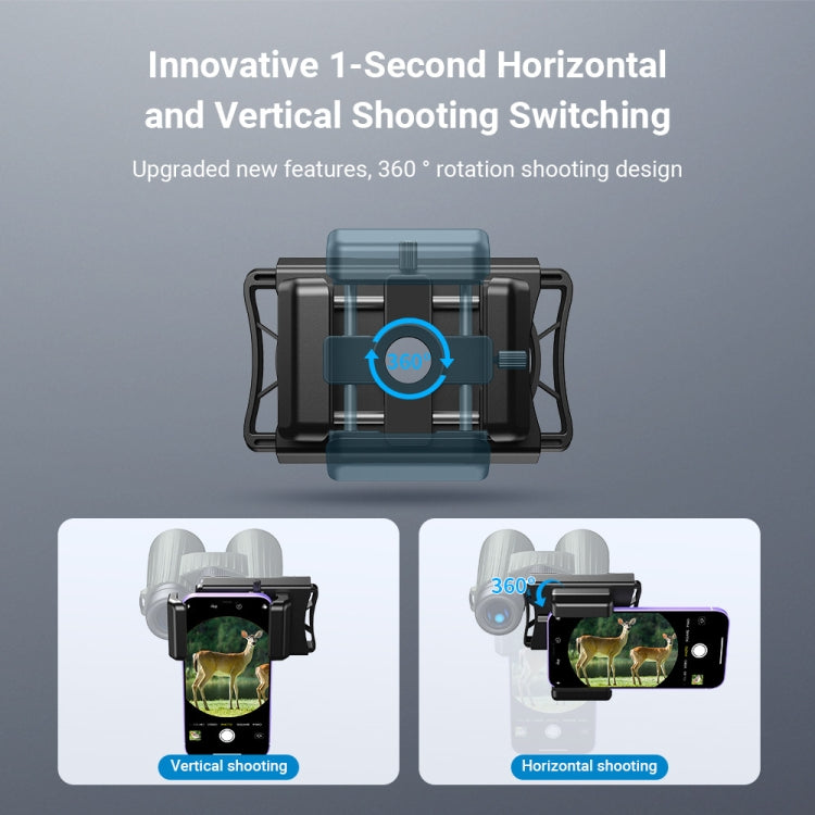 APEXEL F002X Universal Phone Adapter for Monoculars Binoculars Smartphone Holder Clip