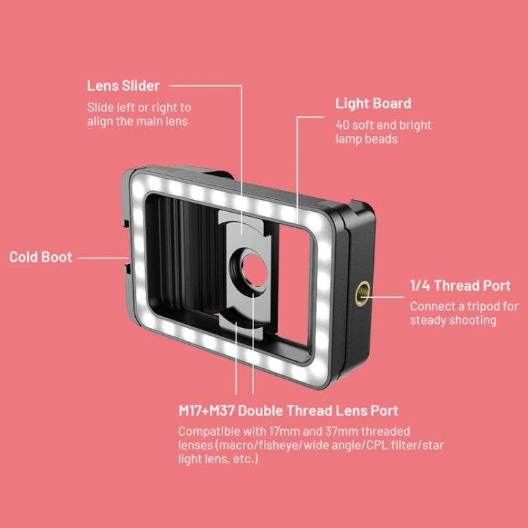 APEXEL 15X  Macro Lens With LED Fill Light Phone Holder Clamp