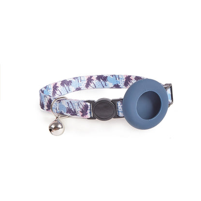 For AirTag Pet Collar Holder Print Design Case with Bell and Safety Buckle