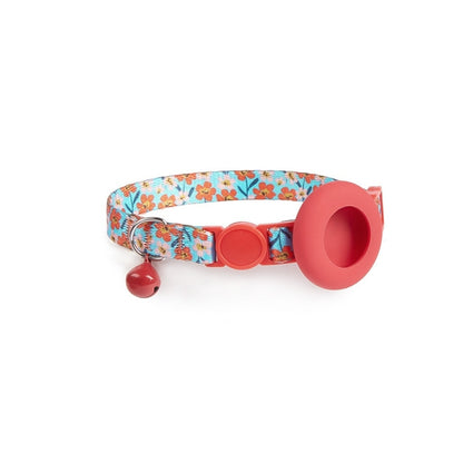 For AirTag Pet Collar Holder Print Design Case with Bell and Safety Buckle