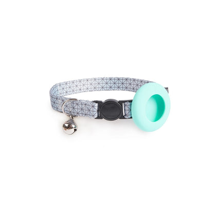 For AirTag Pet Collar Holder Print Design Case with Bell and Safety Buckle