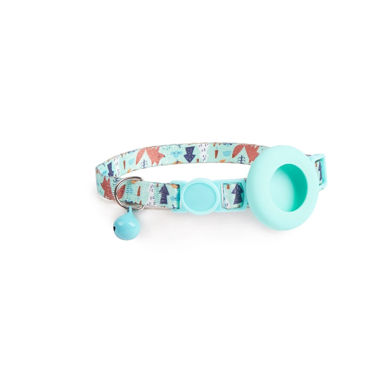 For AirTag Pet Collar Holder Print Design Case with Bell and Safety Buckle