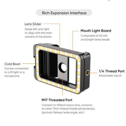 APEXEL 4K HD 100mm Macro Lens With LED Fill Light Set for Smartphones