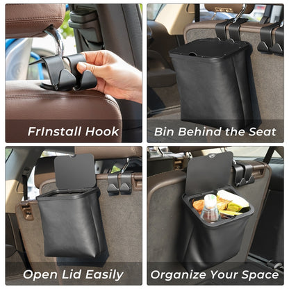 Car Rear Seat Foldable Large Capacity Hanging Waterproof Trash Can