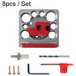RUITOOL 8pcs / Set Adjustable 8-Hole Drill Rounders Woodworking DIY Tools, Red And Black, Silver And Red