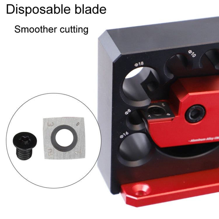 RUITOOL 8pcs / Set Adjustable 8-Hole Drill Rounders Woodworking DIY Tools, Red And Black, Silver And Red