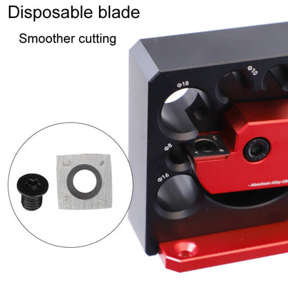 RUITOOL 8pcs / Set Adjustable 8-Hole Drill Rounders Woodworking DIY Tools, Red And Black, Silver And Red