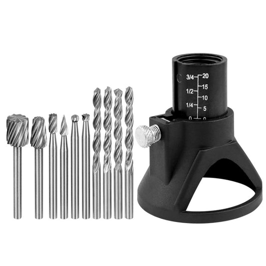 Electric Grinding Locator With 4 Twist Drill + 6 Rotary File Milling Cutter Woodwork Tool for Dremel, 11pcs /Set