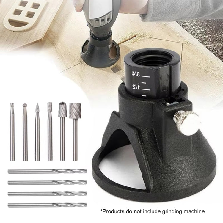 Electric Grinding Locator With 4 Twist Drill + 6 Rotary File Milling Cutter Woodwork Tool for Dremel, 11pcs /Set