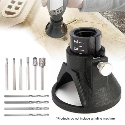 Electric Grinding Locator With 4 Twist Drill + 6 Rotary File Milling Cutter Woodwork Tool for Dremel, 11pcs /Set