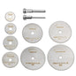 10pcs /Set High-Speed Steel Cutting Blade Multi-Size Cutting Wood PVC Electric Grinder Saw Blade Tool With 3.17mm+6mm Pole, Black, Gold, Silver