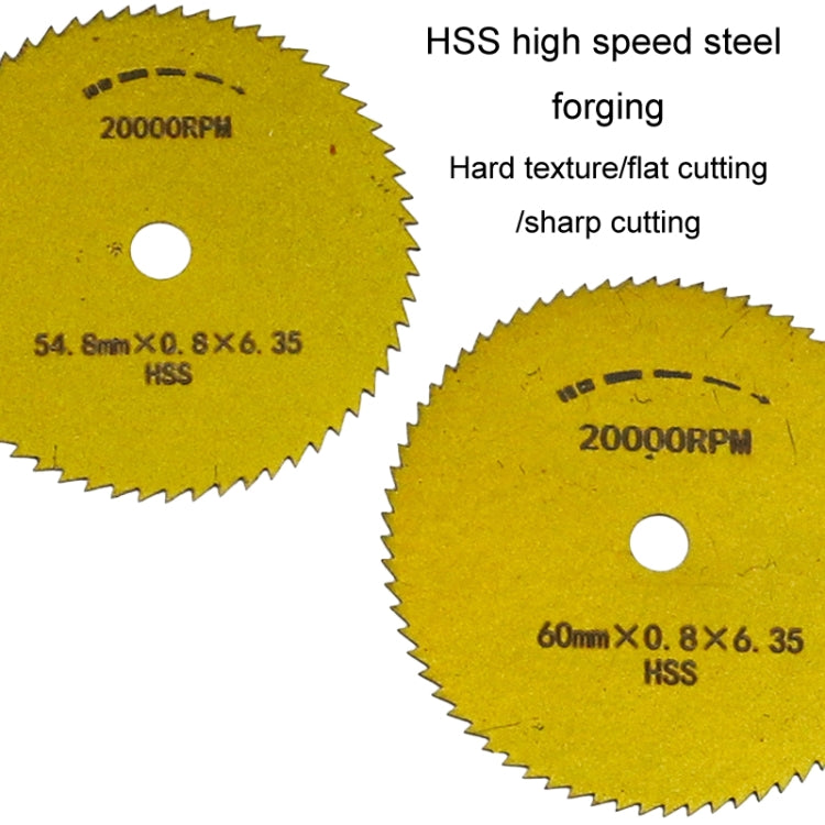 10pcs /Set High-Speed Steel Cutting Blade Multi-Size Cutting Wood PVC Electric Grinder Saw Blade Tool With 3.17mm+6mm Pole, Black, Gold, Silver