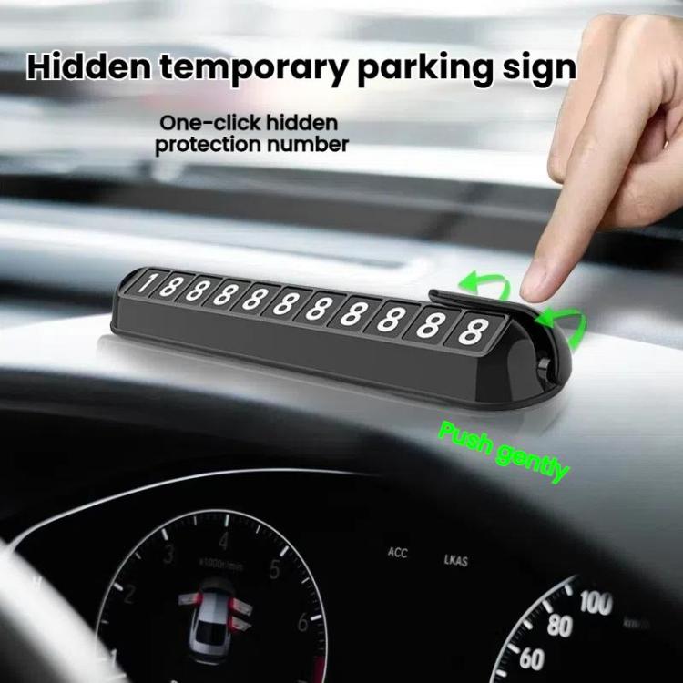 Car Temporary Parking License Plate Luminous Hidden Parking Phone Number Plate
