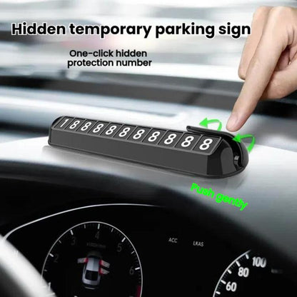 Car Temporary Parking License Plate Luminous Hidden Parking Phone Number Plate