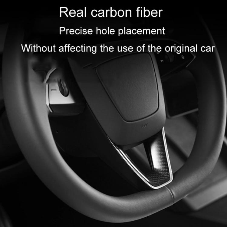 For Tesla Model 3 Car Modification Interior Carbon Fiber Steering Wheel Patch, Matte, Glossy