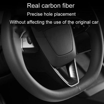 For Tesla Model 3 Car Modification Interior Carbon Fiber Steering Wheel Patch, Matte, Glossy