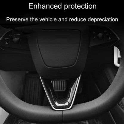 For Tesla Model 3 Car Modification Interior Carbon Fiber Steering Wheel Patch, Matte, Glossy
