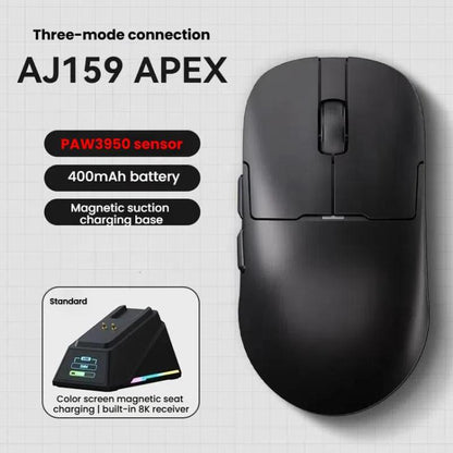 Ajazz AJ159 APEX Gaming Mouse PAW3395 Wireless Tri-Mode Lightweight With Charging Dock Mouse
