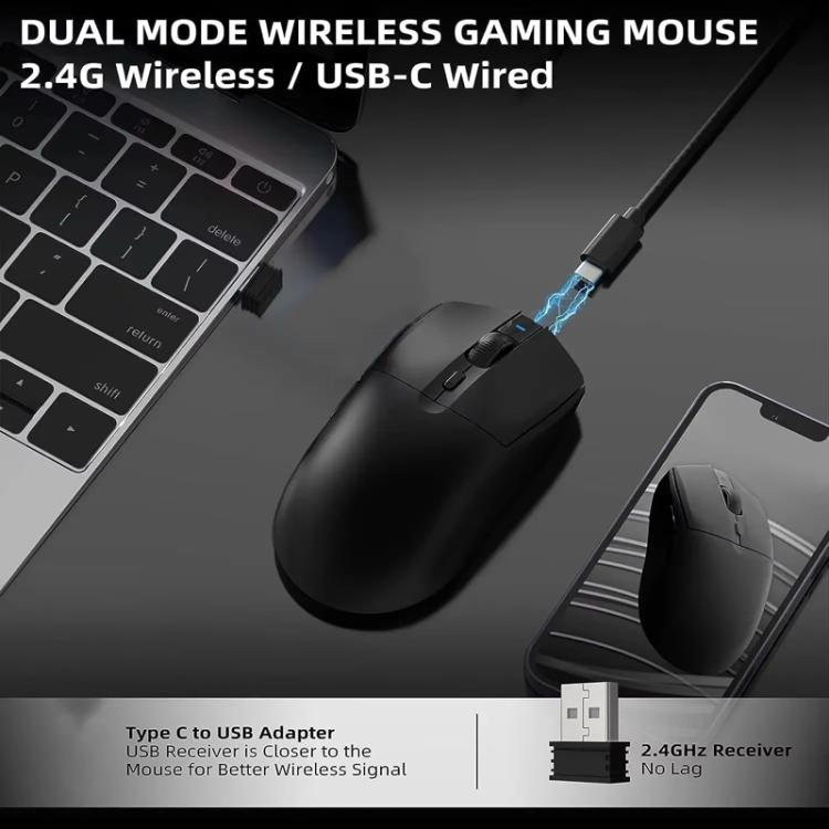 Ajazz AJ139 Pro Gaming Mouse Lightweight PAW3395 Wireless 2.4G + Wired Dual Mode Computer Mouse