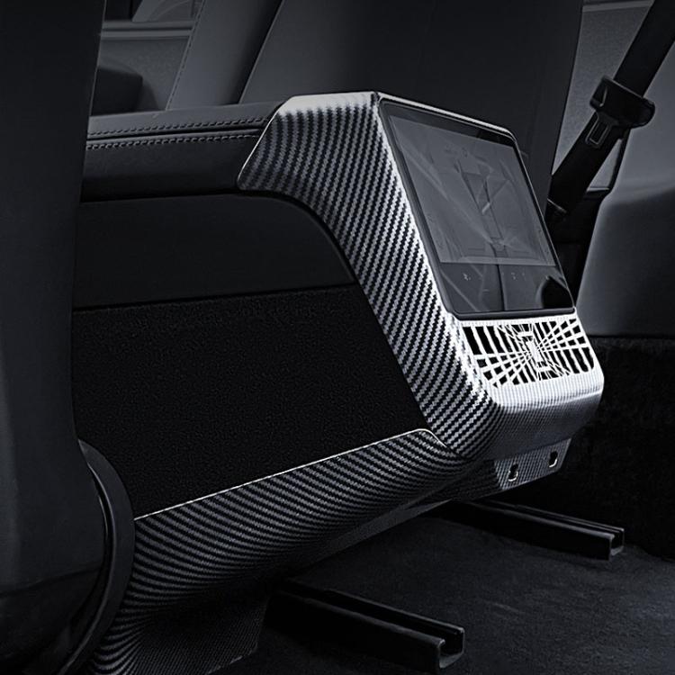 For Tesla New Model 3 / Y Car Rear Air Conditioning Vent Protection Frame, Matte Carbon Pattern, Glossy Carbon Pattern, Matte Black