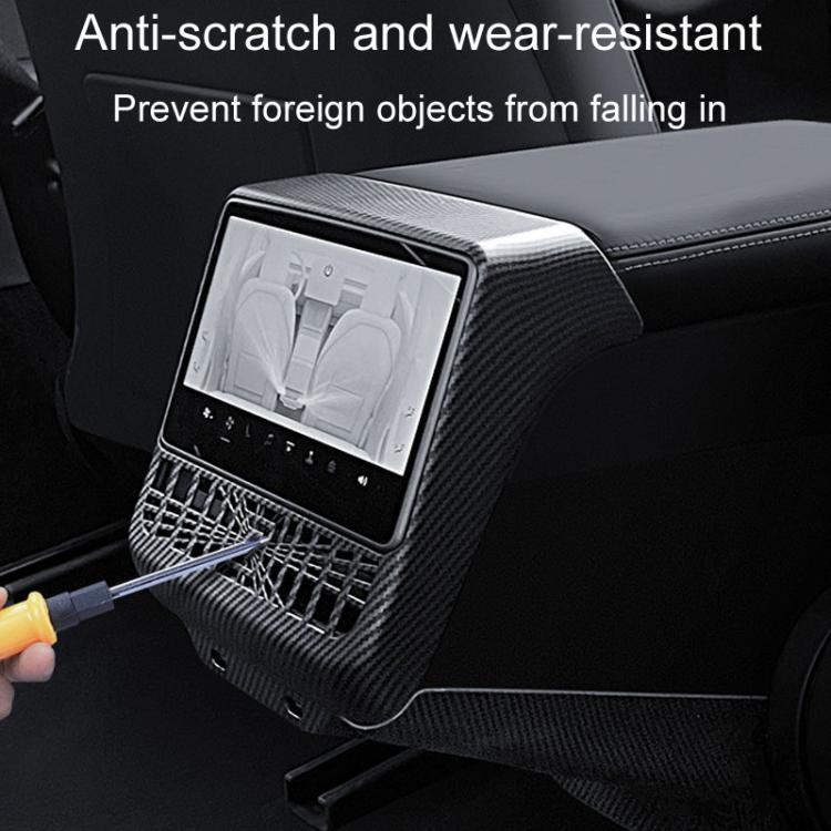 For Tesla New Model 3 / Y Car Rear Air Conditioning Vent Protection Frame, Matte Carbon Pattern, Glossy Carbon Pattern, Matte Black
