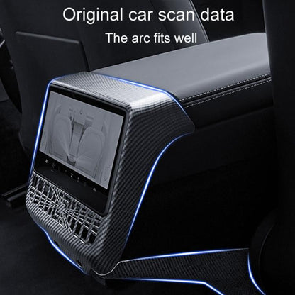 For Tesla New Model 3 / Y Car Rear Air Conditioning Vent Protection Frame, Matte Carbon Pattern, Glossy Carbon Pattern, Matte Black