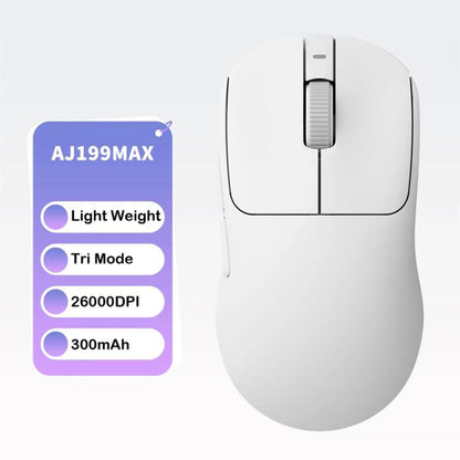 Ajazz AJ199 MAX Wireless 2.4GHz Wired BT Tri-Mode Mouse PAW3395 Lightweight Gaming Mouse