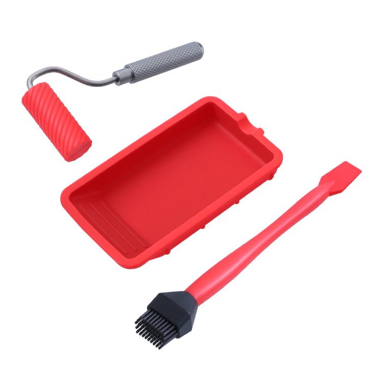 Glue Tray Brush Tool Silicone Case Roller Brush Reusable Paint Tray Woodworking Glue Container