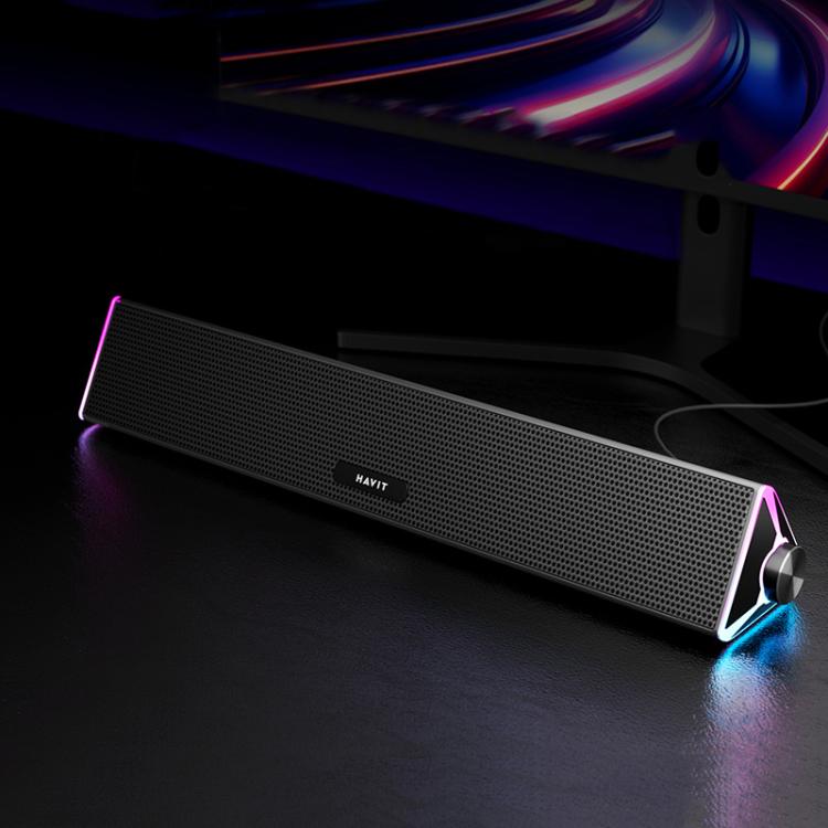 Havit M15 RGB Lighting Effect Dual Speaker Stereo Desktop Computer Wired Speaker