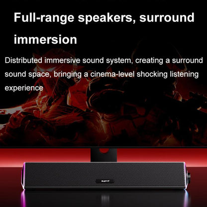 Havit M15 RGB Lighting Effect Dual Speaker Stereo Desktop Computer Wired Speaker