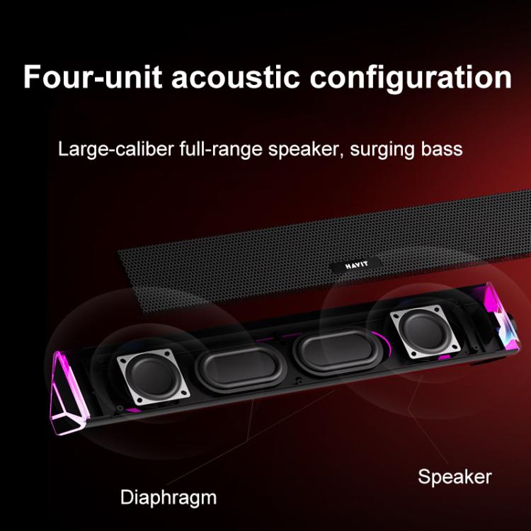 Havit M15 RGB Lighting Effect Dual Speaker Stereo Desktop Computer Wired Speaker