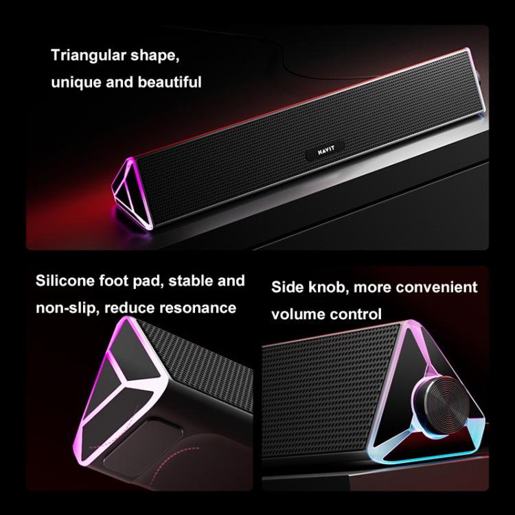 Havit M15 RGB Lighting Effect Dual Speaker Stereo Desktop Computer Wired Speaker