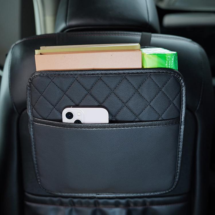 Multifunctional Car Seat Back Storage Bag Car Leather Trash Can Decoration Products