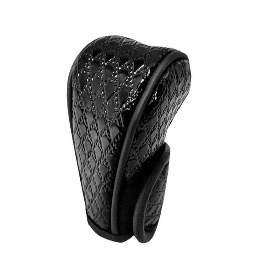 Peacock Pattern Leather Car Gear Shift Protective Cover, Sticky Type Automatic Gear, Zipper Type Manual Gear