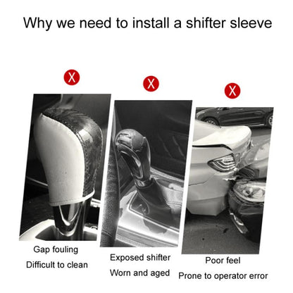Peacock Pattern Leather Car Gear Shift Protective Cover, Sticky Type Automatic Gear, Zipper Type Manual Gear