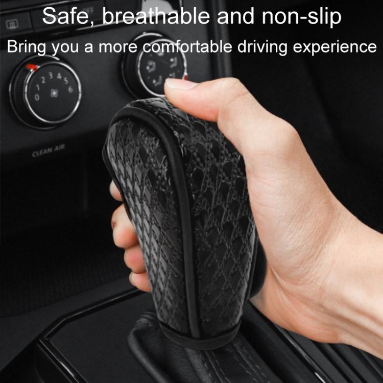 Peacock Pattern Leather Car Gear Shift Protective Cover, Sticky Type Automatic Gear, Zipper Type Manual Gear