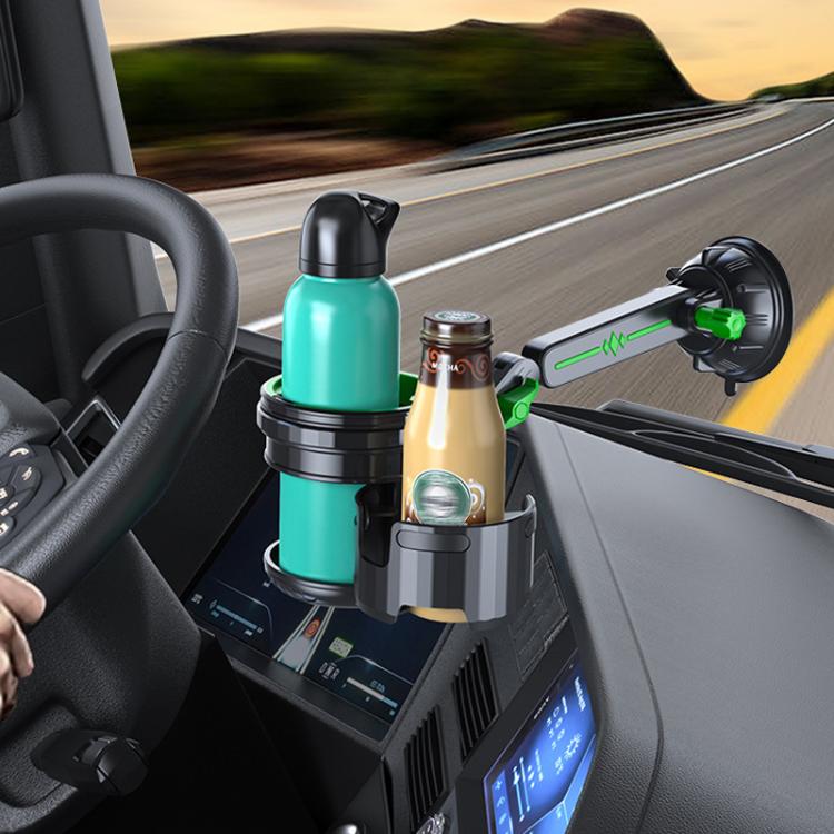 Car Multifunctional Water Cup Holder Auto Large Suction Cup Mounted Drink Rack, Long Rod Gray, Long Rod Green, Short Rod Gray, Short Rod Green