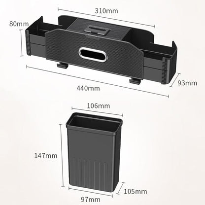 Car Seat Back Multifunctional Storage Box Pouch Phone Holder, Carbon Fiber Pattern, Black Leather, Brown Leather, Beige Leather