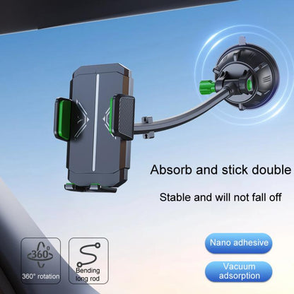 Extended Bendable Hose Car Phone Holder Windshield Dashboard Large Suction Cup Navigation Bracket
