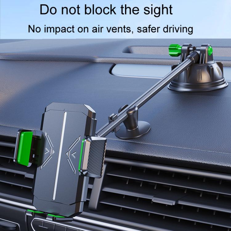 Extended Bendable Hose Car Phone Holder Windshield Dashboard Large Suction Cup Navigation Bracket