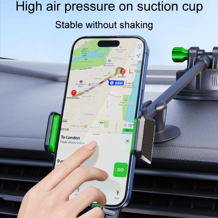 Extended Bendable Hose Car Phone Holder Windshield Dashboard Large Suction Cup Navigation Bracket