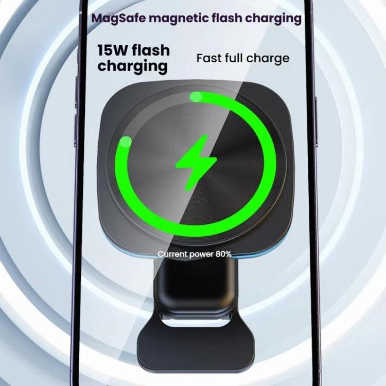 For IPhone 12-16 Cell Phone Car Magnetic Wireless Charger Car Air Vent Holder Fast Charger, Blue Light (White), Blue Light (Black), RGB Light (White), RGB Light (Black)