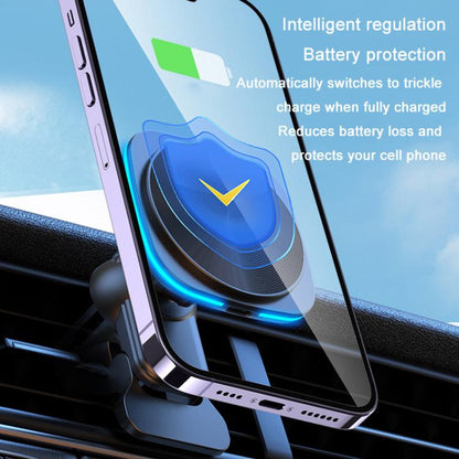 For IPhone 12-16 Cell Phone Car Magnetic Wireless Charger Car Air Vent Holder Fast Charger, Blue Light (White), Blue Light (Black), RGB Light (White), RGB Light (Black)