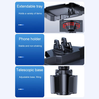 Car 360 Degree Rotating Dining Tray Auto Adjustable Cell Phone Holder, Small, Medium, Large